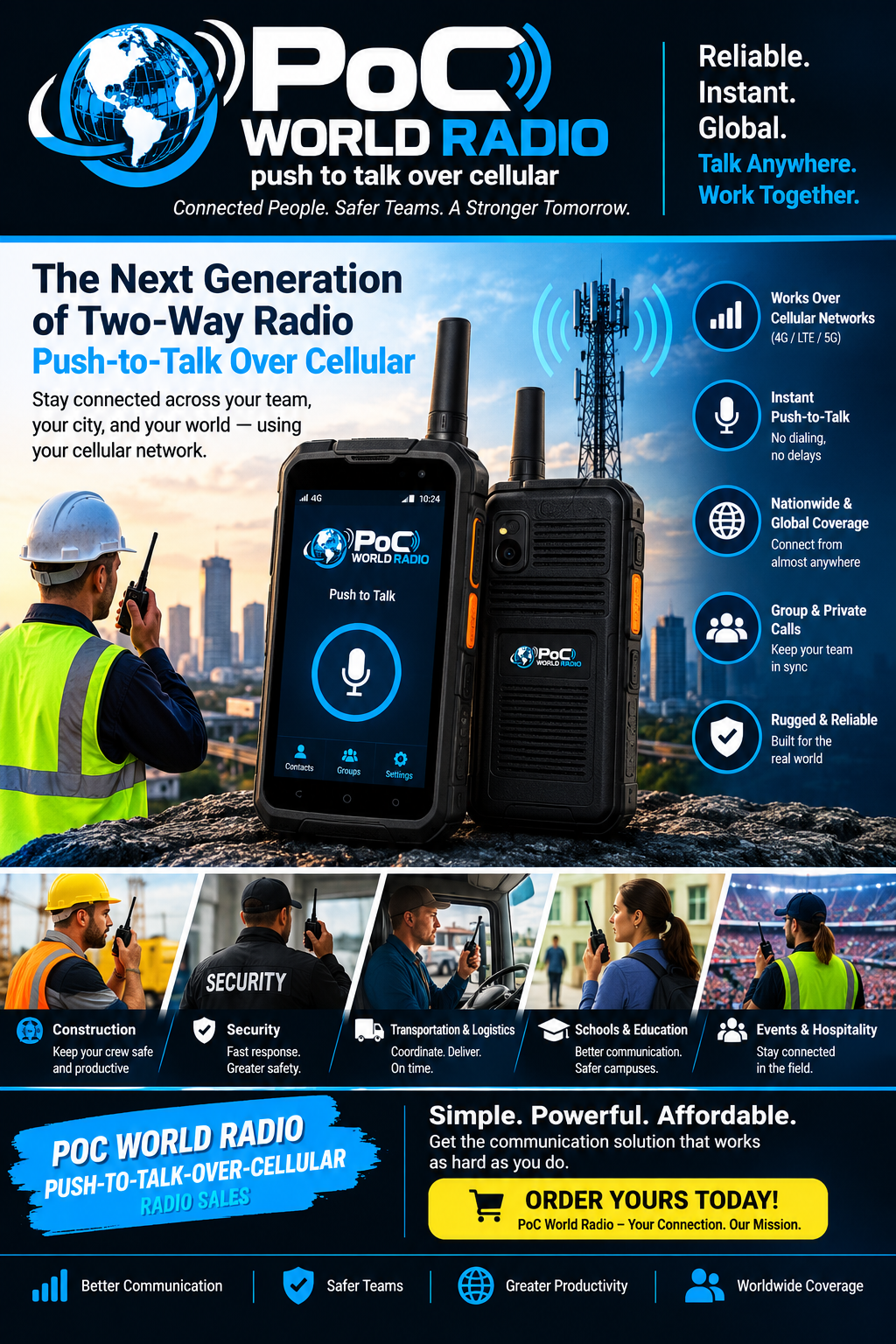 PoC World Radio push-to-talk-over-cellular advertisement
